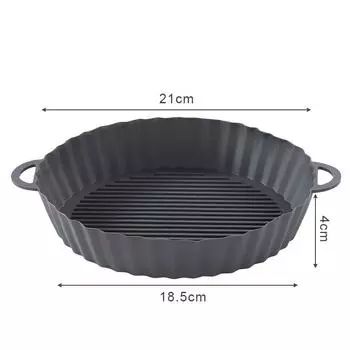 Silicone Air Fryer Liner Round Airfryer Oven Baking Trays for Pizza Chicken Baking Mat Reusable Air Fryer Basket Pizza Grill Pan