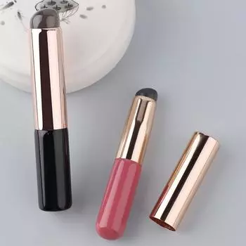 Силиконовая угловая кисть для консилера, как кончики пальцев Q, мягкая портативная круглая силиконовая кисть для макияжа, кисточка для губ, кисточка для помады S