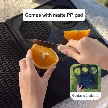 Силиконовый коврик для бара, прямоугольный, нескользящий, термостойкий, против ожогов, складной, для пикника, для кемпинга, для кемпинга, держатель для кофейной чашки, стол, подставка для столовых приборов, сушилка для разлива жидкости темно-серого