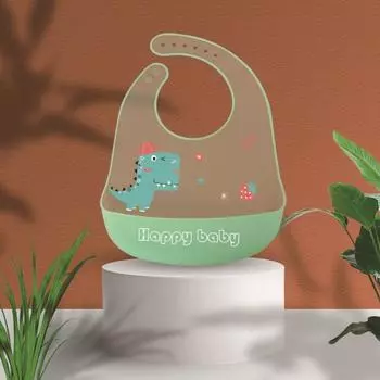 Silicone Bibs for Babies Toddlers Adjustable Waterproof BPA Free Soft Silicone Baby Bibs for eating with Pocket Food Catcher лимон