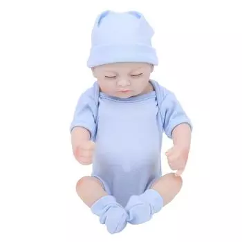 Silicone Body Simulation Baby Doll Lifelike Baby Doll Toy Children Girls Gift 10 InchBlue Close Eyes синий