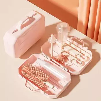 Silicone Bottle Scrubber Easy To Clean Bottle Drying Rack Portable Bottle Brush Set Gifts