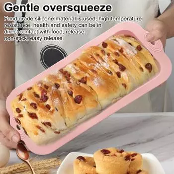 Силиконовая форма для выпечки хлеба, тостов, антипригарная легкосъемная прямоугольная форма для выпечки мясного рулета, пирог с заварным кремом, микроволновая печь, морозильная камера, безопасные кухонные инструменты Ellipse фиолетовый