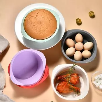 Silicone Cake Mold - Food-Grade Circular Baking Pan for Oven Ideal for Toast Bread Pastry Durable Silicone Material Kitchen Use