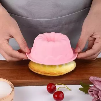 Silicone Cake Pans,Non-stick Fluted Food Cake Pan with Sturdy,Cake Baking Molds,Perfect Bakeware for Chiffon,Jello,Gelatin,Bread светло-синий