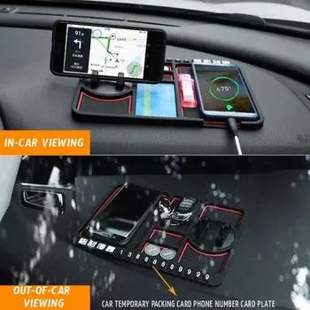 Силиконовый автомобильный противоскользящий коврик, автомобильный держатель для телефона, нескользящее липкое антискользящее крепление для телефона, парковочный номерной знак, автомобильный коврик красный