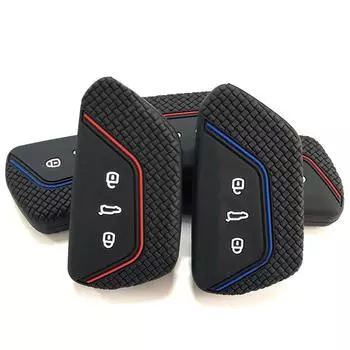 Silicone Car Key 3 Button Key Cases Cover Keychain Protection For VW Golf 8 Mk8 GTI GTD R ID3 ID4 ID.4XCROZZ ID.6X 2020 2024