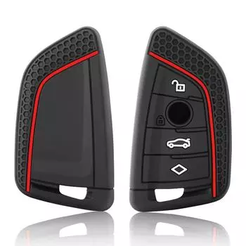 Silicone Car Key Case Cover Key Bag For Bmw G20 G30 X1 X3 X4 X5 G05 X6 Accessories Holder Shell Keychain Protection Car-Styling красный