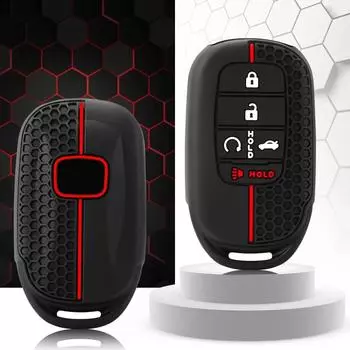 Силиконовый чехол для автомобильного ключа, брелок для ключей Honda Civic Accord Freed City HRV CRV Civic 11th Gen 2021 2022 2023 чёрный