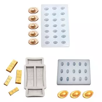 Силиконовые формы для шоколада, силиконовые формы для торта в форме золотого слитка, силиконовые формы для мышек, детские принадлежности для выпечки 36