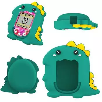 Силиконовый чехол для игровой машины с мультяшным виртуальным питомцем, защитный чехол, противоударный для оригинальной игровой машины с виртуальным питомцем Тамагочи светло-серый