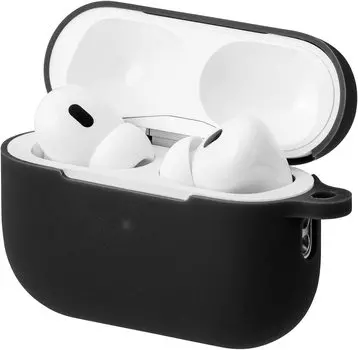 Silicone Cover for AirPods Pro 2nd Generation Silicone Protective Cover Can be attached and charged Wirelessly charged LED can be checked Slightly чёрный