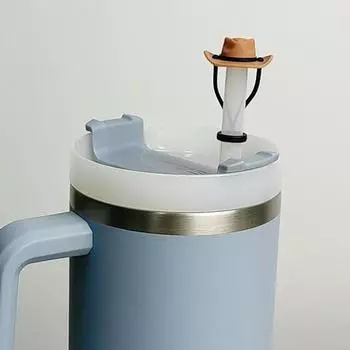 Silicone Cowboys Hat Straw Covers For Cup Reusable Straw Protective Cover For Tumblers Bottle