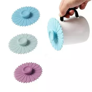 Silicone Cup Lid Sealed Creative Cup Lid Mug Glass Ceramic Cup Dust-proof Nordic Cup Lid Drinkware Kitchen Dining Cup Accessorie фиолетовый