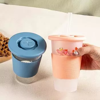 Silicone Cup Sleeve Heat Insulation Bottle Sleeve Non-Slip Mug Sleeve Glass Bottle Mug Coffee Cup Sleeve Water Cup Accessoriess чёрный