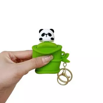 Silicone Decompression Key Chain Cute Cartoon Car Key Ring Fashion Animal Doll Keychain Couple Style 1