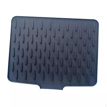 Silicone Dish Drying Mat Drain Pad Protector Easy to Clean Refrigerator under Sink for Kitchen