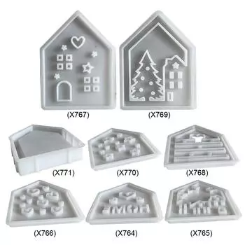 Silicone DIY Handmade House Molds Reusable Art House Candle Molds for Home Decor X767