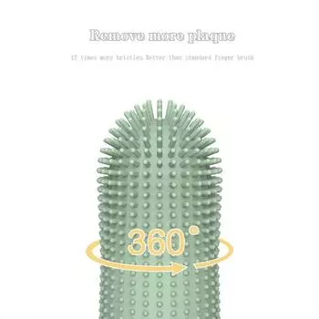 СИЛИКОНОВАЯ зубная щетка для собак, зубная щетка для собак, 360°, чистящая зубная щетка для собак и кошек, пищевая силиконовая зубная щетка для собак зелёный
