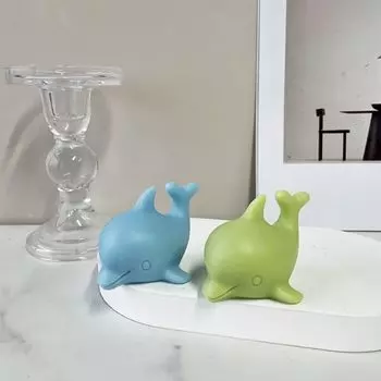 Silicone Dolphin Shaped Mold Handmade Resin Mould DIY Candle Mold Home Decoration белый