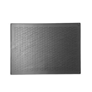 Silicone Drain Mat Kitchen Countertop Dish Drain Ma Stove Mat Silicone Anti Slip and Heat-insulating Kitchen Mat 51X71cm чёрный