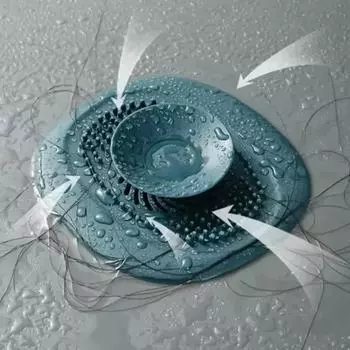 Silicone Drain Strainer Bathtub Sink Floor Water Stopper Rubber Kitchen Bathroom Deodorant Plug Hair Pickup Home Applies синий