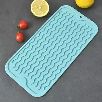Silicone Drying Mat Dish Bowl Cup Non Slip Anti Hot Pad Potholder Mat Spoon Rest Draining Coaster Kitchen Counter Kitchen Gadget as shown