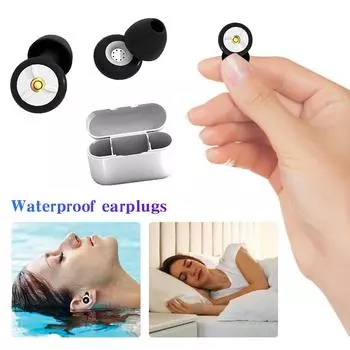 Silicone Ear Protection Earplugs Waterproof Swimming Ear Plug Washable with Earplug Caps & Case for Swimming Showering