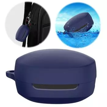 Silicone Earbuds Charging Case Skin Cover Shockproof Anti Dust Silicone Sleeve Anti-Drop with Carabiner for QCY T13 X Headphones