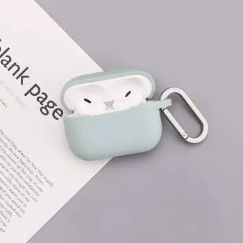 Silicone Earphones Integrated Simple One-Piece Soft Case Airpods4 Generation Bluetooth Earbuds Case 1/2 Pure Color Protective Cover Transparent Light Apple AirPods3 Fog + ins buckle