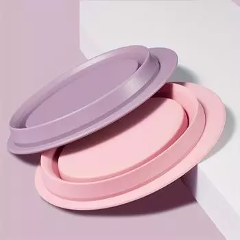 Silicone Folding Makeup Brush Scrub Bowl, Convenient Beauty Egg Cleaning Pad, Powder Puff Cleaning Bowl Tool