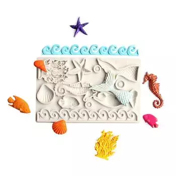 Silicone Fondant Molds Silicone Chocolate Molds Marine Series Silicone Candy Molds Cake Decorations for Kitchen Baking