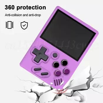 Silicone Game Console Cover Anti-Scratch Soft Protective Skin Cover Anti-Slip with Lanyard for MIYOO MINI Handheld Game Console бежевый