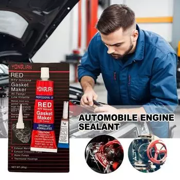 Silicone Gasket Maker 85g Waterproof Red Silicone Sealant High Temperature Resistant Engine Sealant For Automotive Engine P E1g0