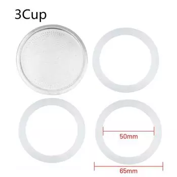 Silicone Gasket Silicone Ring Seals Ring Stainless Steel Strainer Aluminum Easy To Clean Filters For Espresso Pot 2 cup