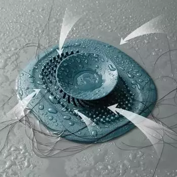 Silicone Hair Filter Sink Anti-Blocking Strainer Bathtub Shower Floor Drain Stopper Kitchen Deodorant Bathroom Accessories синий