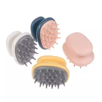 Silicone Head Body Scalp Massage Brush Silicone Shampoo Brush Hair Washing Comb Shower Brush Bath Spa Massage Brush Hair Brush синий