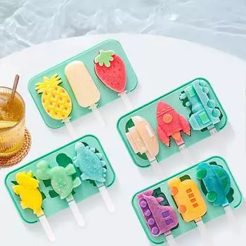 Silicone Ice Cream Mold Popsicle Molds With Lid DIY Homemade Ice Lolly Mold Ice Cream Popsicle Ice Pop Maker Mould