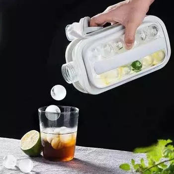 Silicone Ice Cube Mold Tray Ice Ball Maker Buckets Creative Kitchen Tools Food Grade 2-in-1 Water Bottle Large Drinkware Tools розовый
