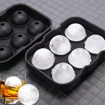 Silicone Ice Cube Molds Set Large Whiskey Ice Cube Ball Mold Round Square Trays for Cocktails Freeze Homemade Iced Drink Barware