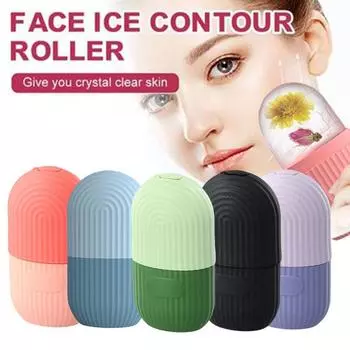Silicone Ice Mold For Face Beauty Facial Ice Cube Mold Ice Roller For Face And Eye Icing Gua Sha Face Massage Skin Care Tool розовый