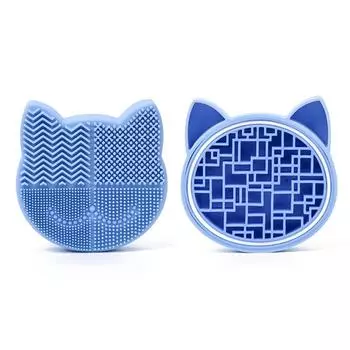 Silicone Makeup Brush Cleaning Box 2 in 1 Multifunction Make Up Tool Scrubber Box Dry And Wet Two-sided Washing Brush Pad