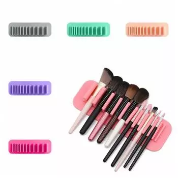 Silicone Makeup Brush Drying Rack Household Makeup Brush Rack Cosmetics Brushes Storage серый