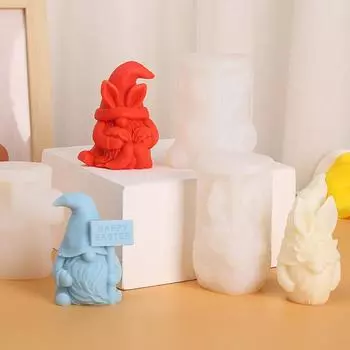 Silicone Mould Father Christmas Silicone Mould DIY Handmade Soap Aroma Candle Diorama Dwarf Baking Mould Christmas Decoration