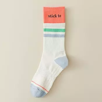 Silicone Non-Slip Yoga Socks Women s Color Matching Tube Socks Cotton Indoor Fitness Pilates Knee High Professional Sports Socks 2323Q White