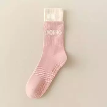 Silicone Non-Slip Yoga Socks Women s Color Matching Tube Socks Cotton Indoor Fitness Pilates Professional Floor Sports Socks Pink