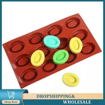 Silicone Oval Mold Non Stick Silica Gel Oval Cake Tools Cake Mold Easy To Clean Easy Demoulding 12 Companies Baking Utensils кирпич красный