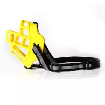 Silicone Pet Muzzle Anti-Bite Anti-Miseating Dog Muzzles Adult Dog Bark Stopper Cut Out Breathable Pet Supplies No. 0 (within the recommended 2.50kg) Yellow