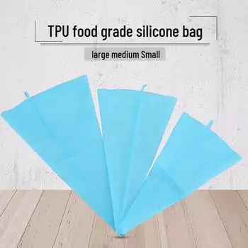 Silicone Piping Bag Set: Reusable Small & Medium Tips for Cookie, Cake, and Cream Decorating Small 17*31CM Blue