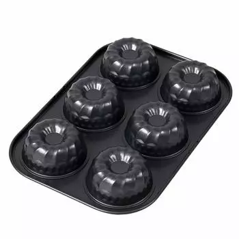 Silicone processed Kuglof type top plate with 6 mini Kuglof molds